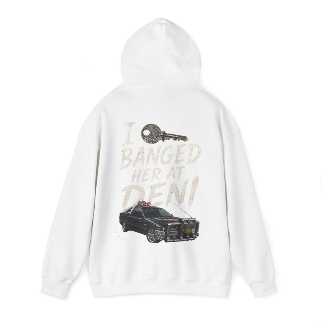 “I 🔑 Banged Her at Deni” – Custom hoodie Edition 🔥🚗