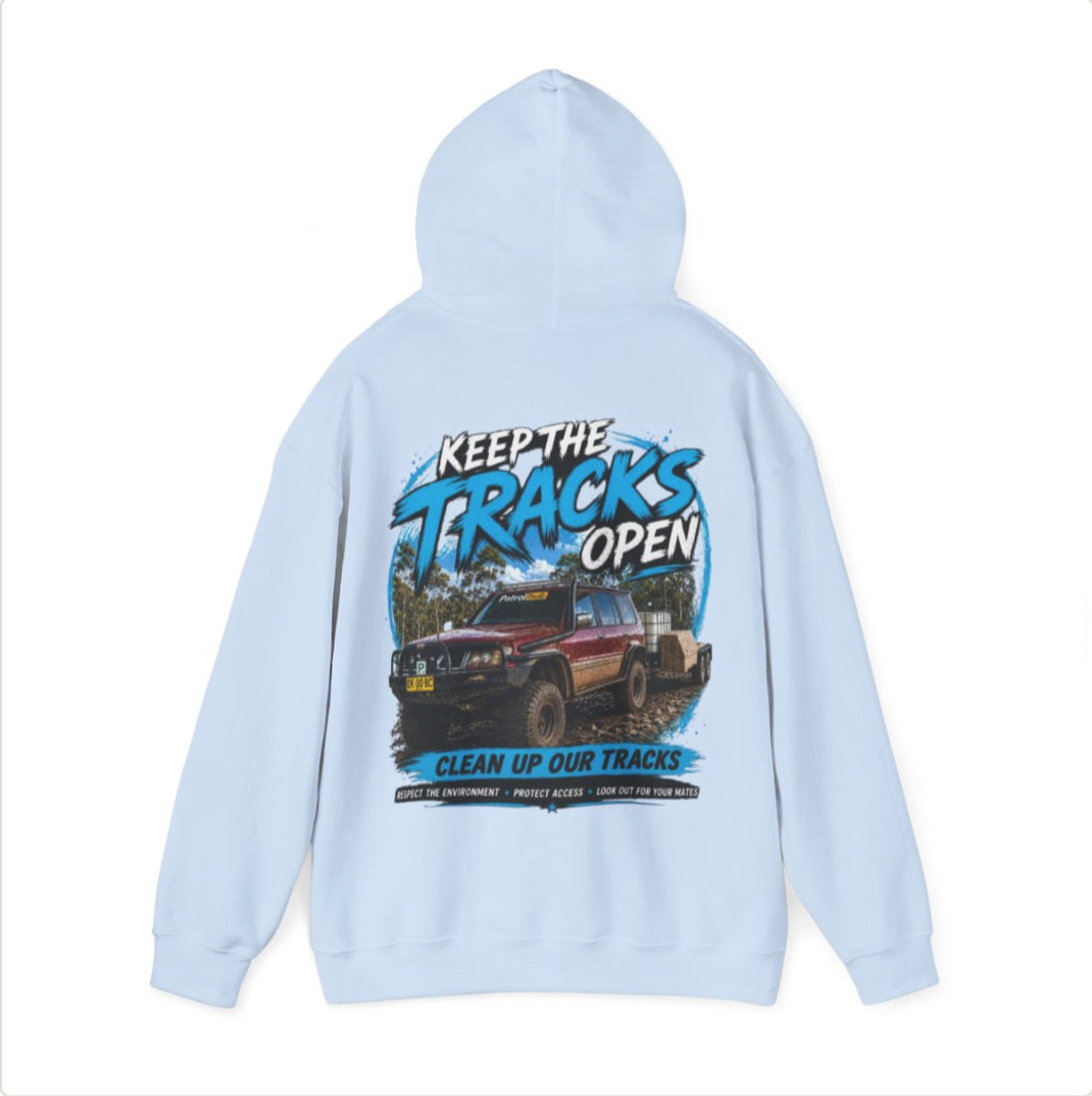 Keep the tracks open hoodie