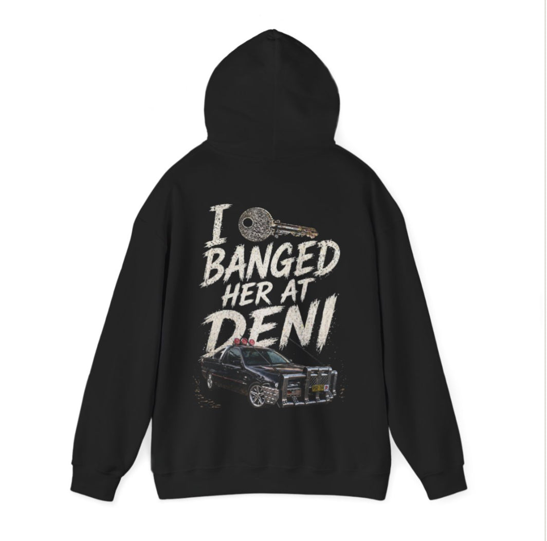 “I 🔑 Banged Her at Deni” – Custom hoodie Edition 🔥🚗