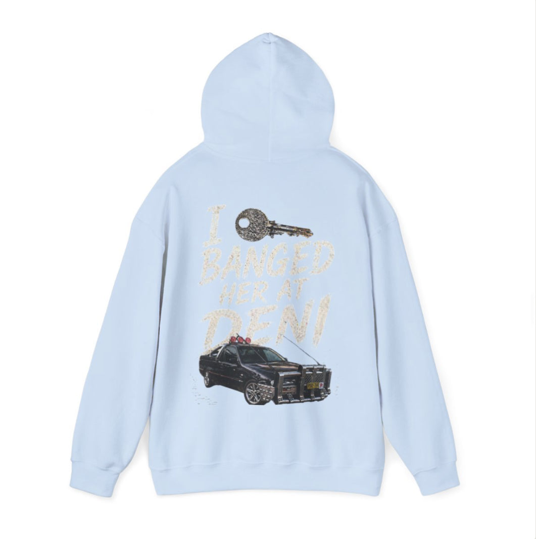 “I 🔑 Banged Her at Deni” – Custom hoodie Edition 🔥🚗