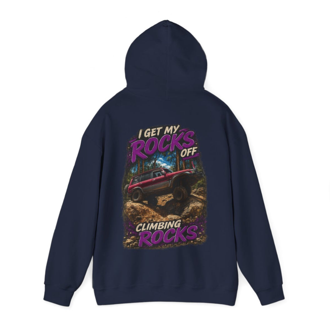 “I Get My Rocks Off Climbing Rocks” – Custom hoodie Edition 🪨🚙