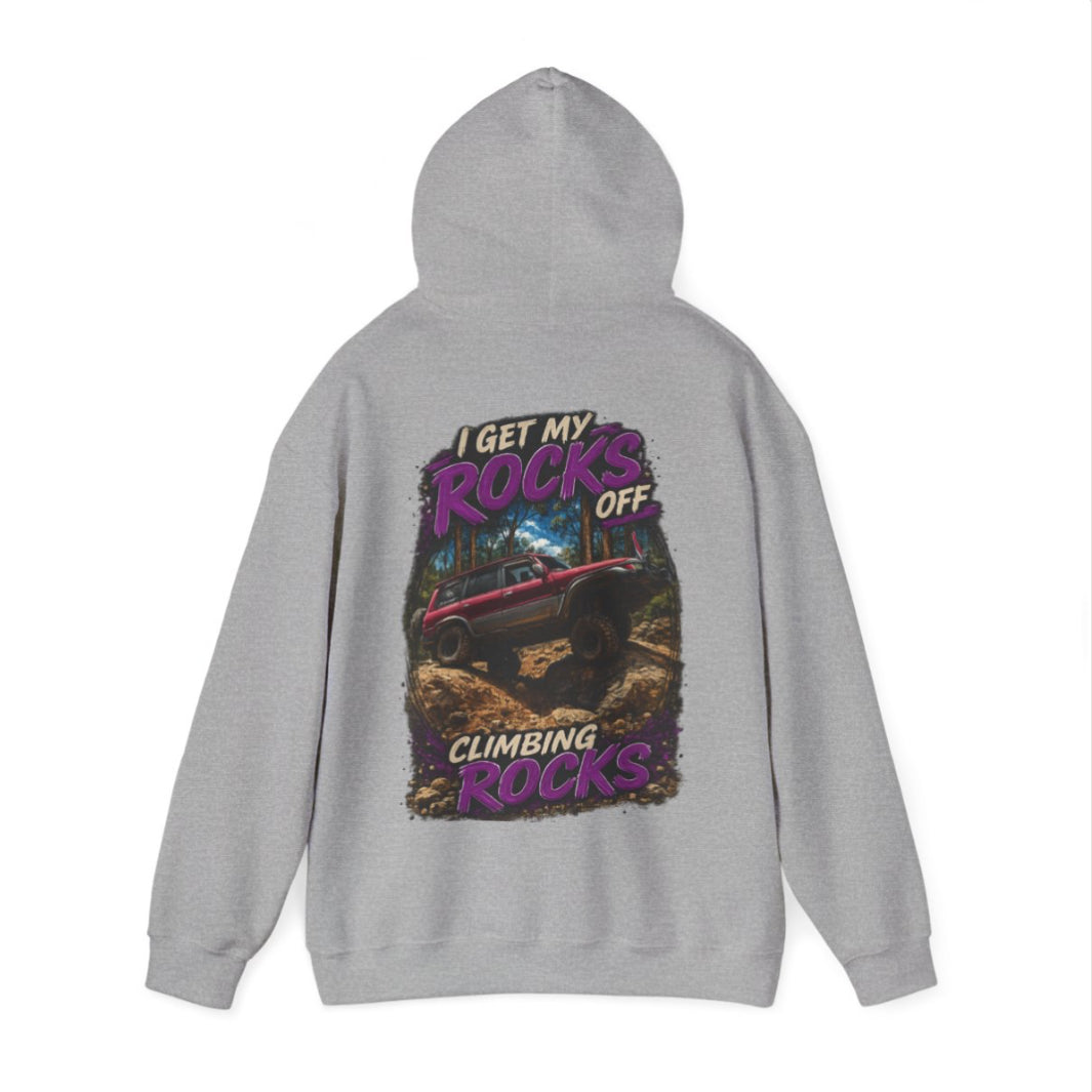 “I Get My Rocks Off Climbing Rocks” – Custom hoodie Edition 🪨🚙