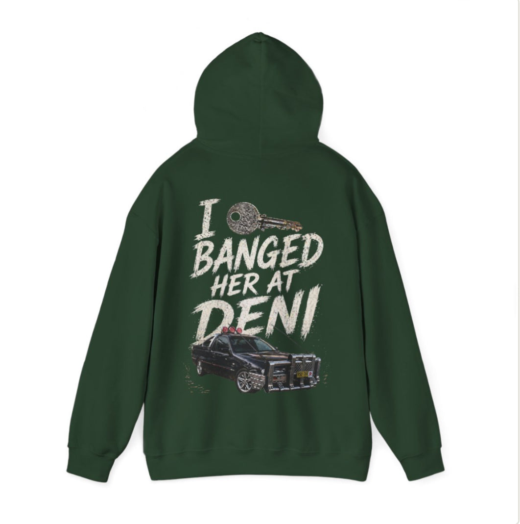 “I 🔑 Banged Her at Deni” – Custom hoodie Edition 🔥🚗
