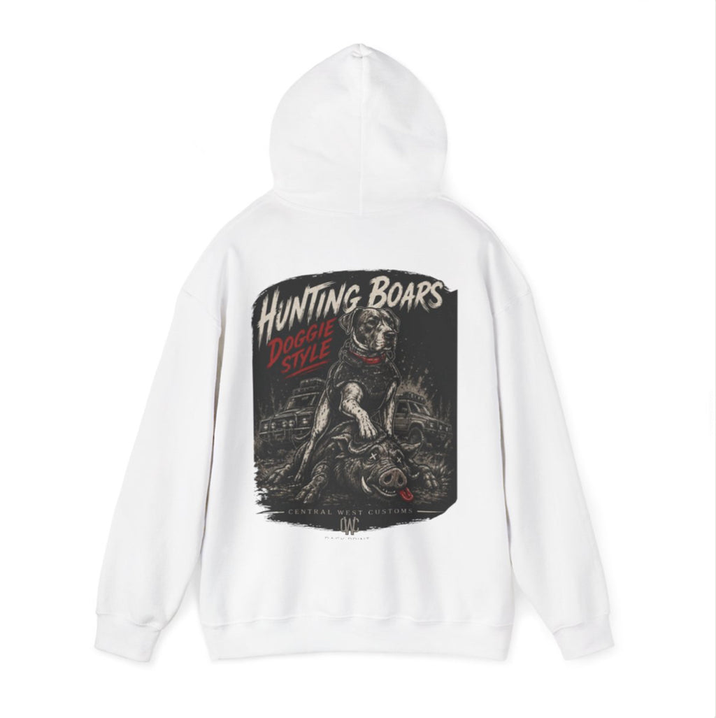 “Hunting Boars – Doggie Style” Custom hoodie Edition 🐗🐶